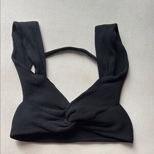 Elegant Black Twist Front Top